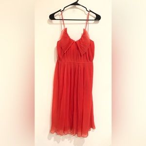 Vintage 1950s Coral Pleated Dress